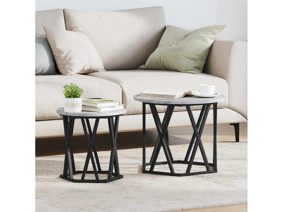 Vidaxl Mesa Lateral 2 Unid. Cinza Sonoma 50 X 50 X 40 Cm