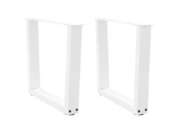 Vidaxl Pés Para Mesa De Centro Em V, 2 Peças, Branco, 50x (42-43,3) Cm, Aço