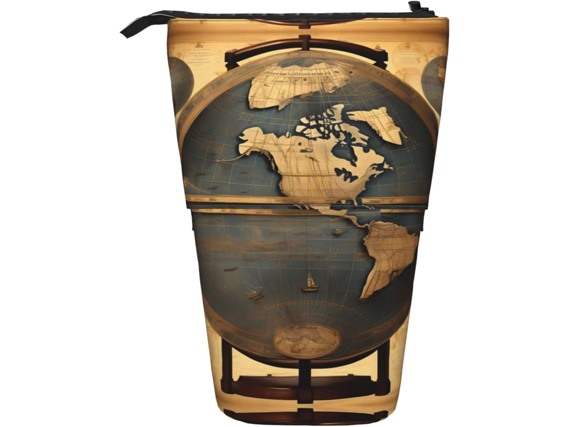 Case Trousse Crayons Télescopique Aient World Globe Print Durable Boite Crayon Fournitures Peil