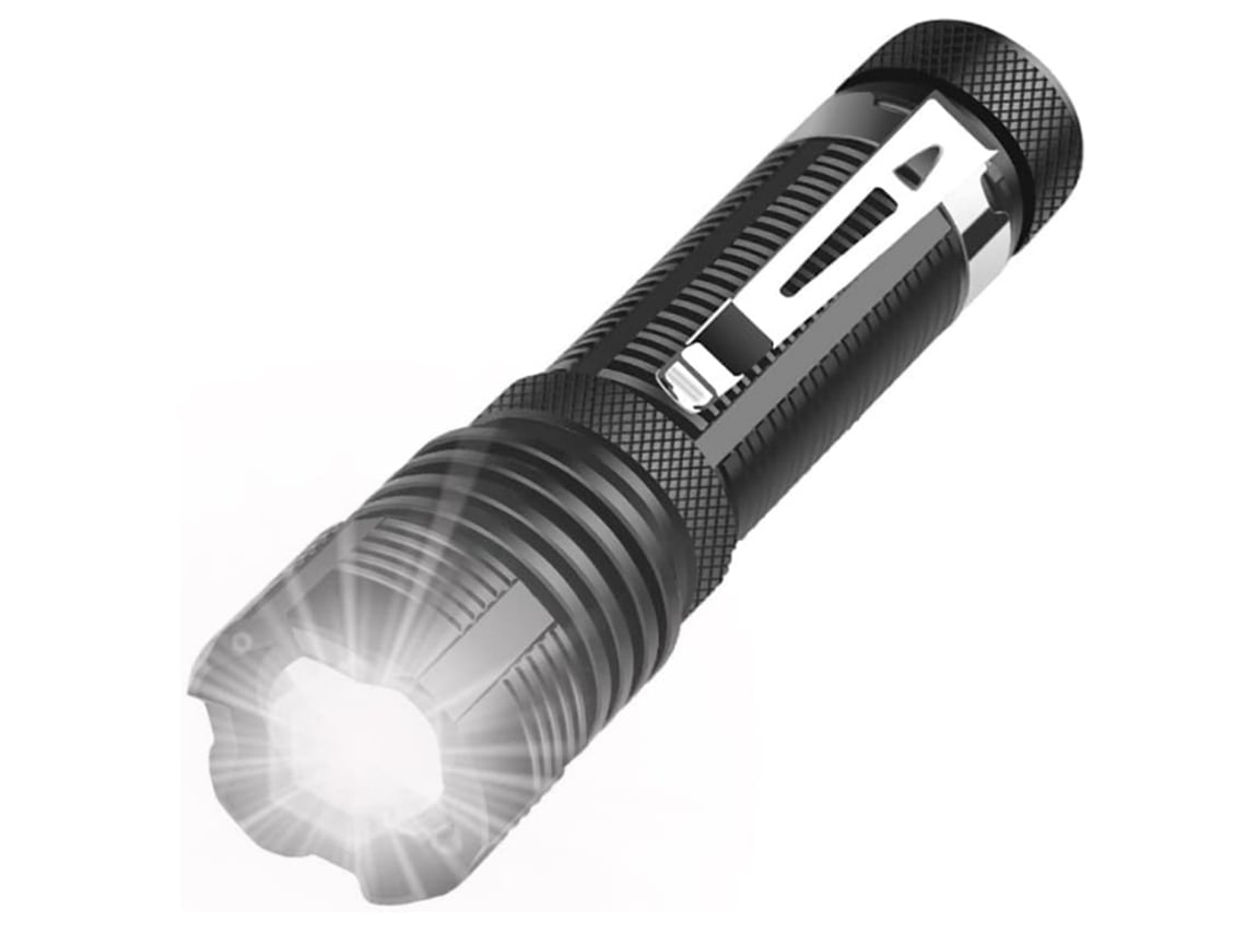 Mini Lanterna Poderosa Luz de Flash Pequena Super Brilhante Bolso com Zoom 5 Modos Brilho Ajustável À Prova D'Água Preto Bisbisous VIGA EUROPE
