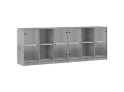 Prateleira com MAISON EXCLUSIVE Portas Derivados Madeira Cinza Cimento (204x37x75 cm)