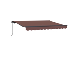 Toldo Retrátil Manual Castanho 250 X 200 Cm Tecido MAISON EXCLUSIVE