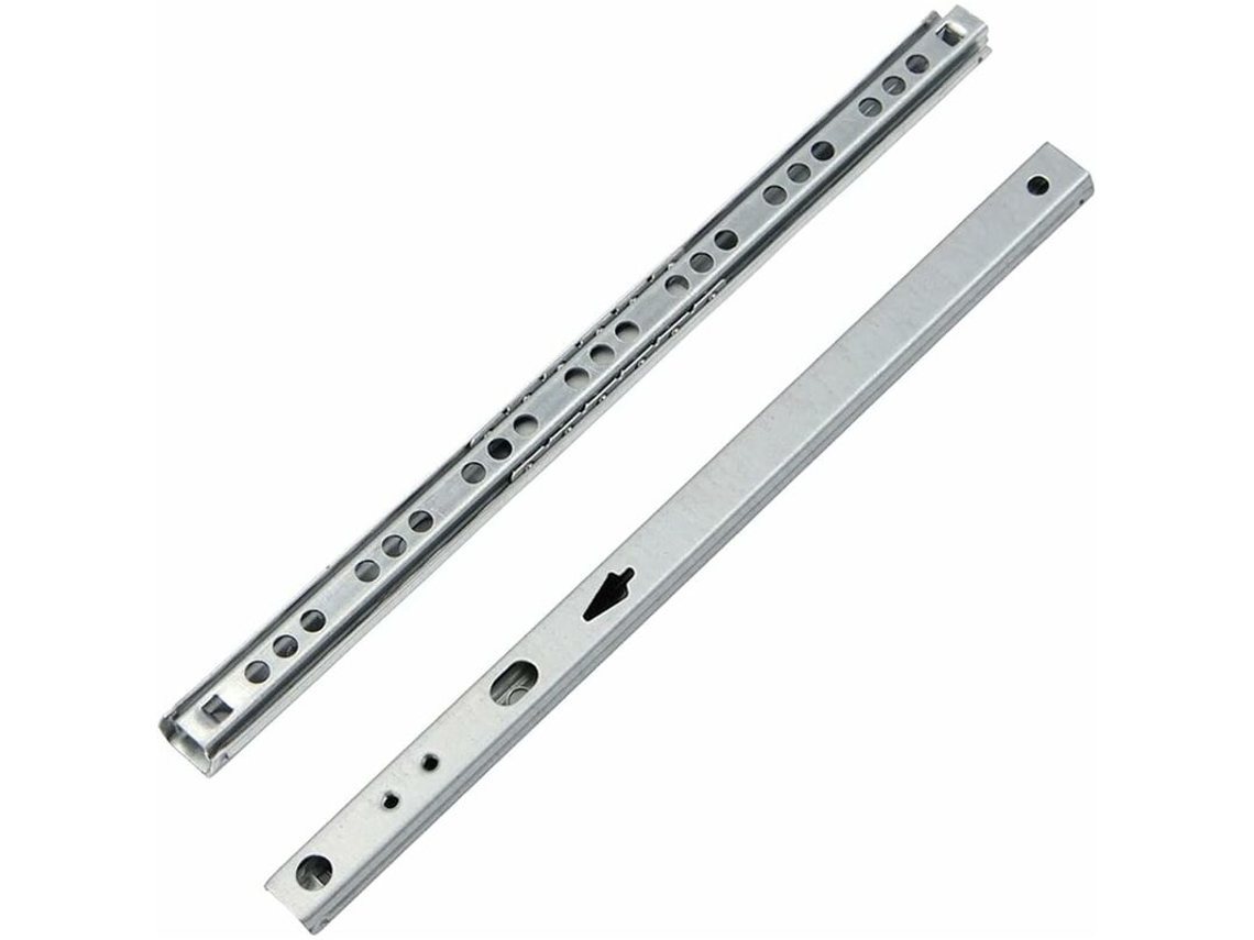 Trilho Para Gaveta, 1 Par De Trilhos Metálicos Com Rolamentos De Esferas Para Gavetas De Móveis, 246x17x10 Mm