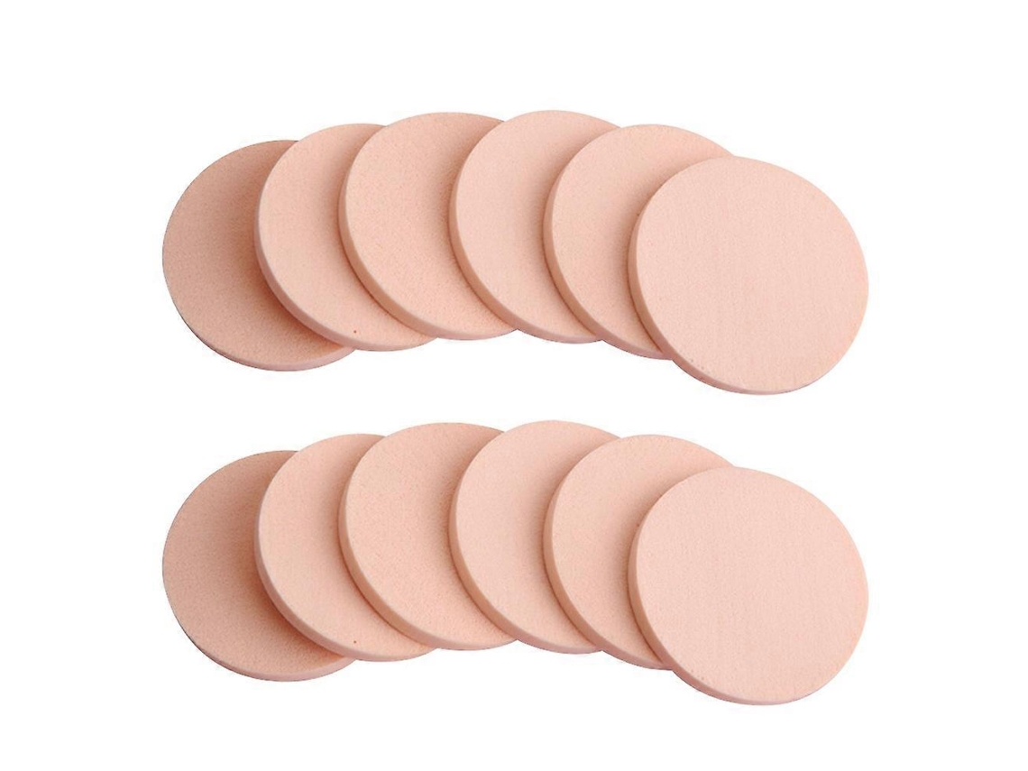 Esponjas Redondas De Maquiagem, Esponjas Para Pó, Esponjas Faciais, Uso Úmido E Seco, 5,5 X 5,5 X 0,6 Cm, Rosa, 24 Unidades Everley891
