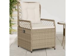 Vidaxl Cadeiras Jardim Reclináveis 2 Pcs Vime Pe Bege