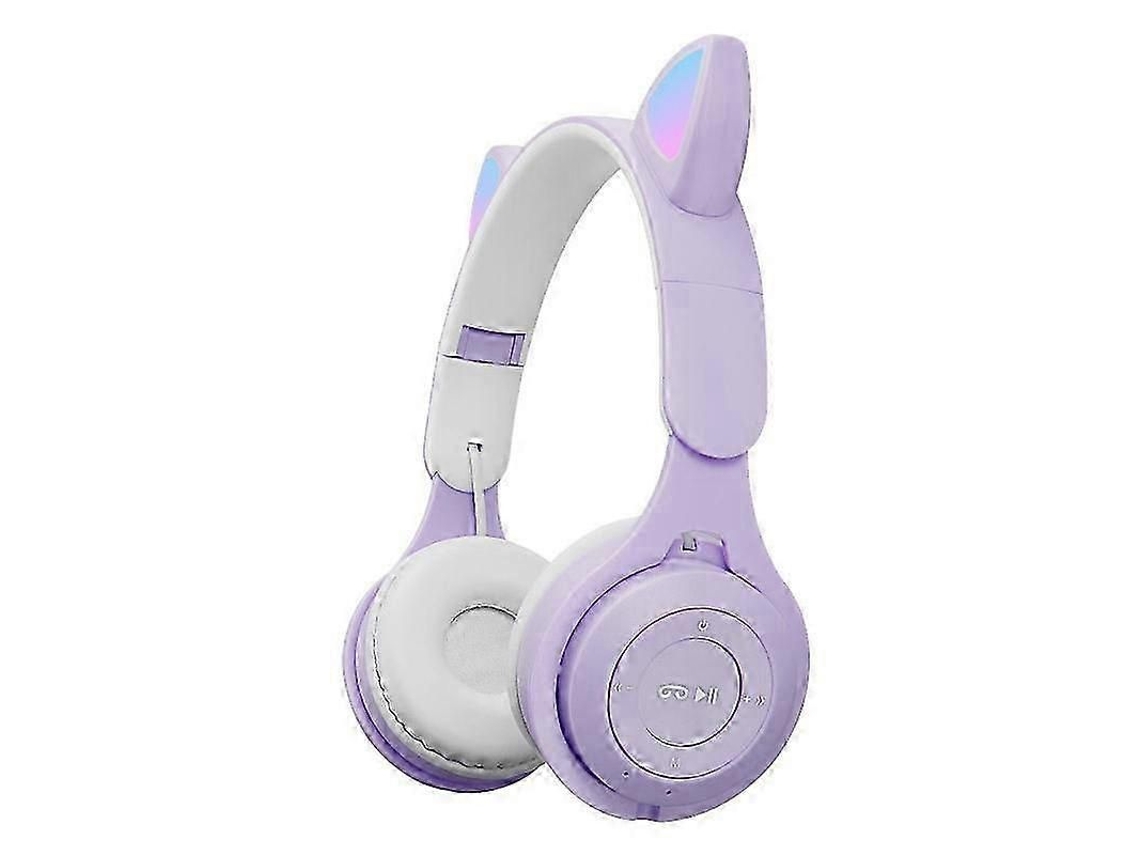 Fone de Ouvido Bluetooth Dobrável M6 com Orelhas de Gato Luminosas, Entrada de 3,5 Mm, Slot para Cartão Tf TAISHENGDA