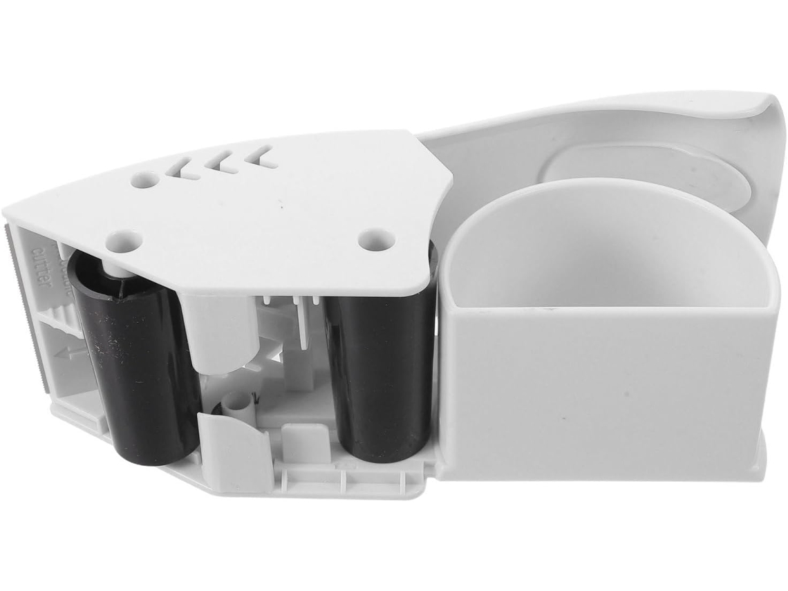 Dispensador E Cortador Manual De Fita Adesiva Para Uso Em Escritório, Plástico E Metal, Versátil E Fácil De Usar, Branco