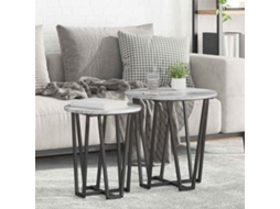 Vidaxl Conjunto De Mesas De Apoio 2 Pcs Sonoma Cinza E Preto