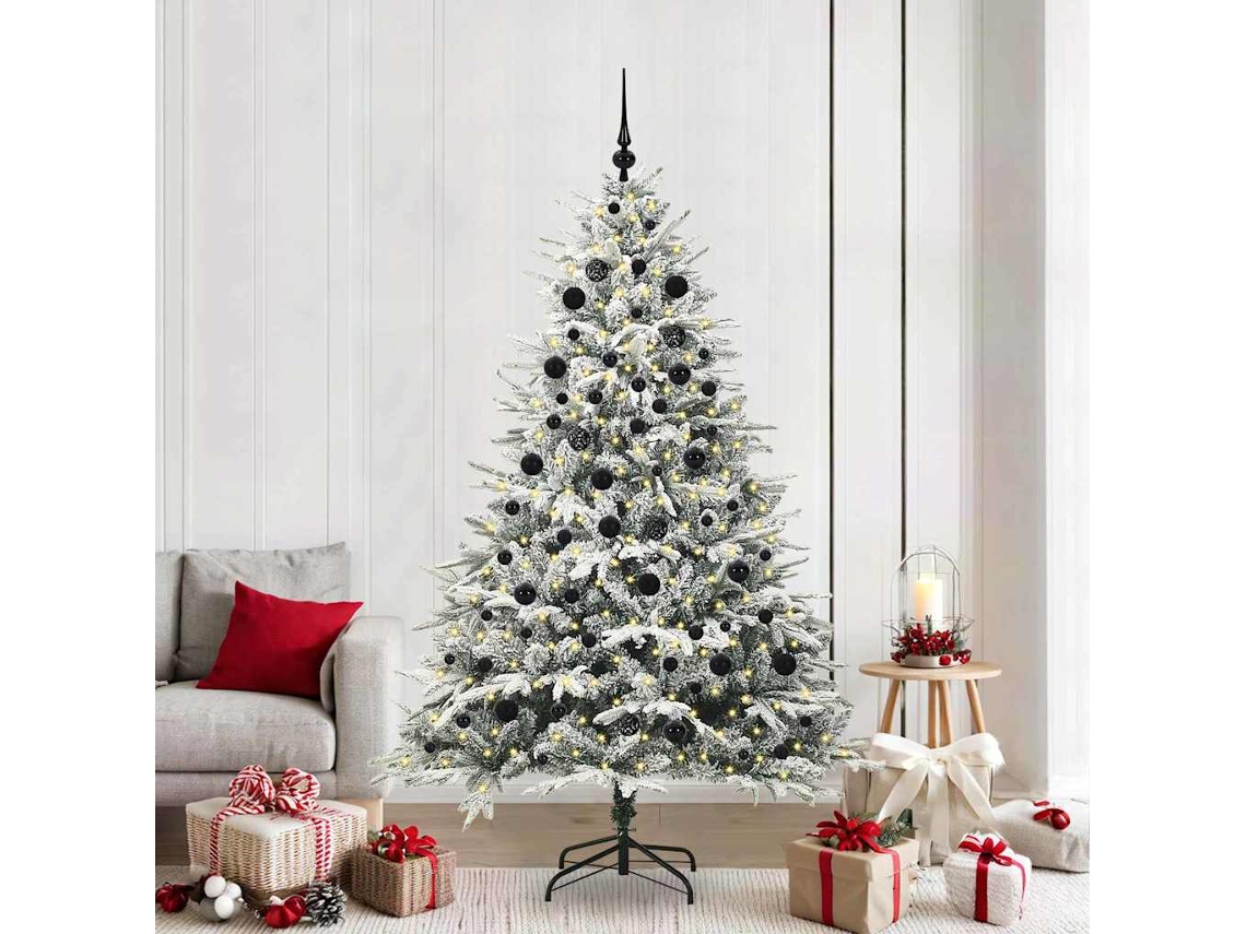 Vidaxl Árvore De Natal Artificial Pré-iluminada Com Conjunto De Bolas