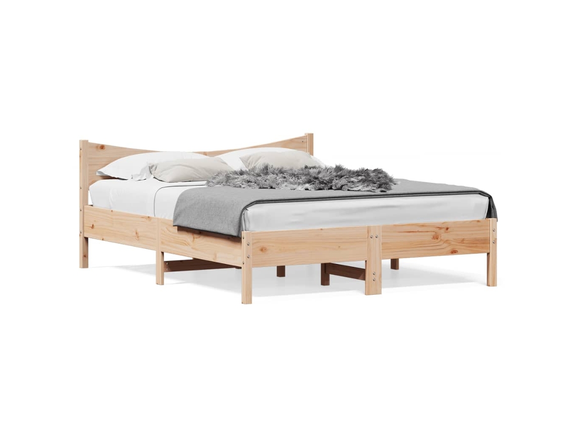 Cama Sem Colchão 160x200 Cm Madeira de Pinho Maciça MAISON EXCLUSIVE