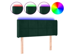 Cabeceira Cama com Luzes Led Veludo Verde escuro MAISON EXCLUSIVE (83x16x78 cm)