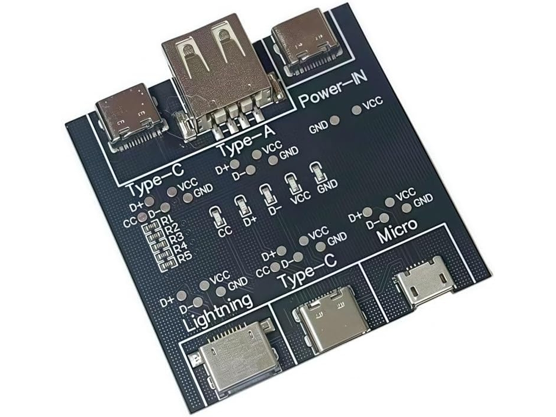 Placa Testadora De Cabos Projetada Para Verificar Cabos Usb E Usb-c Com Uma