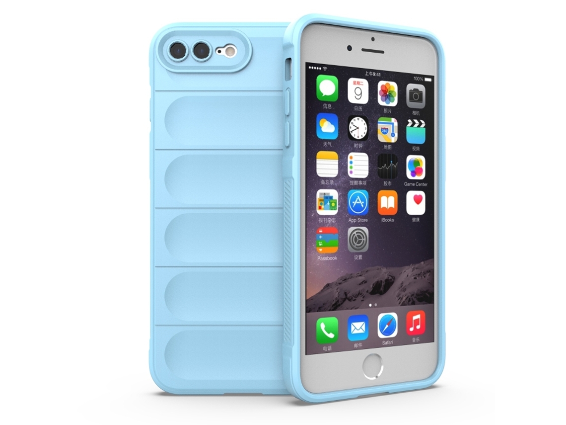 Capa Halinuia Para Iphone 8 Plus / 7 Plus Magic Shield Tpu Azul Claro (proteção Integral, Interior Em Flanela)