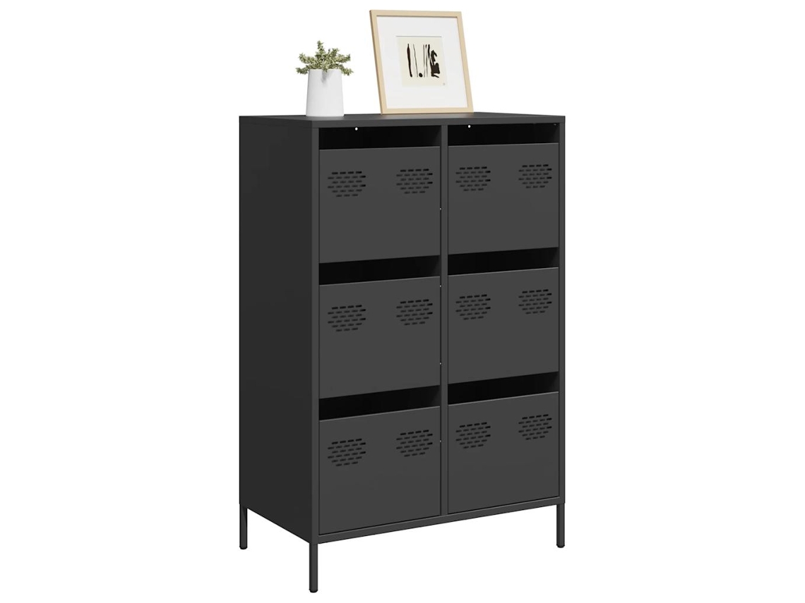 Vidaxl Móvel Alto 68x39x101,5 Cm Aço Preto