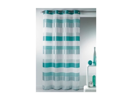 Cortina Transparente de Tecido com Listras Horizontais Acqua 140 X 240 Cm HOME MAISON