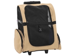 Vidaxl Carrinho De Estimação 3 Em 1 Design Areia 48x32x(57-106) Cm Tecido Oxford