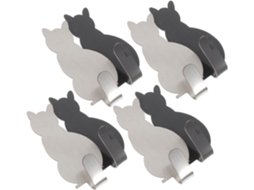 Conjunto De 8 Ganchos Adesivos Parede Em Formato Gato, Ideais Para