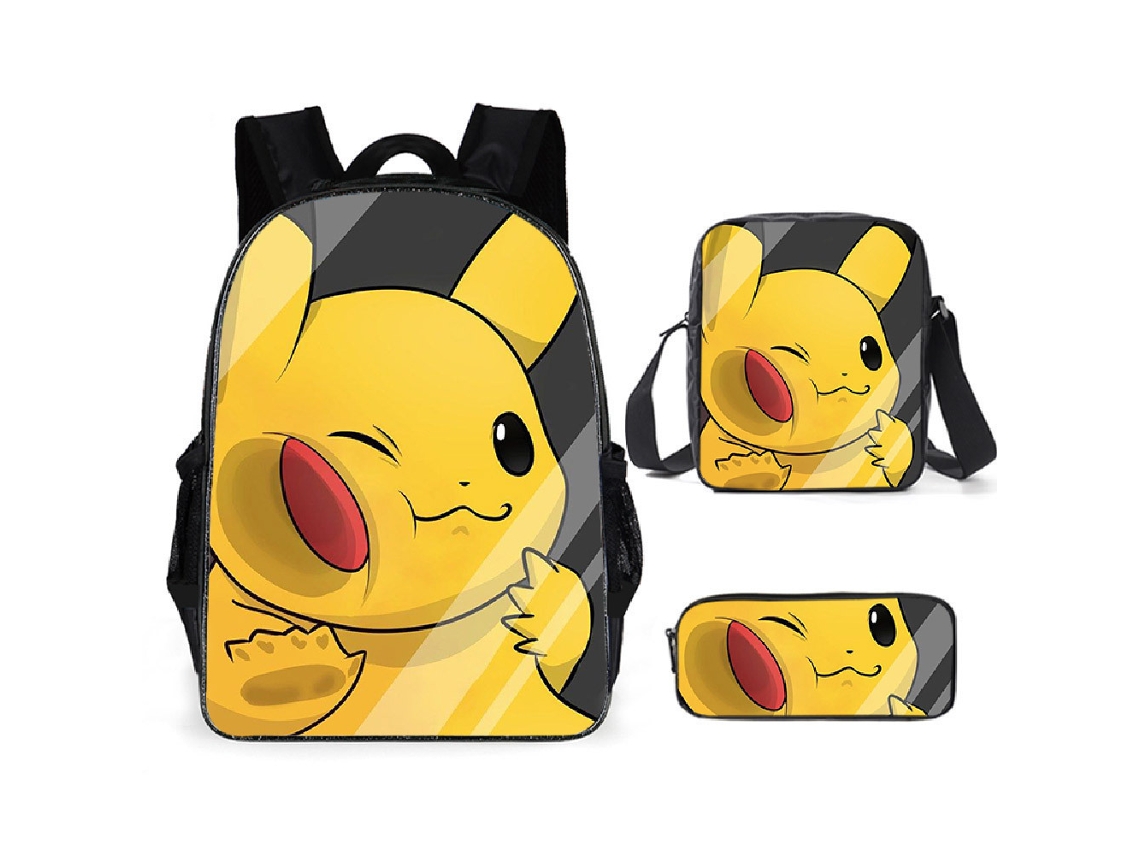 Conjunto Escolar Infantil De Três Peças Com Estampa De Fadas: Mochila + Mochila De Ombro + Estojo, Modelo A
