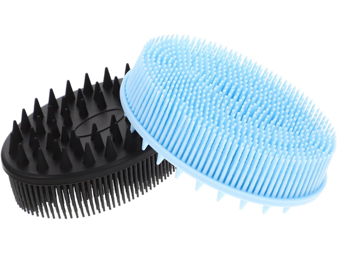 Conjunto De 2 Escovas Banho Silicone Para Bebês E Peles Sensíveis, Macias E Duráveis, Para Banho E Shampoo