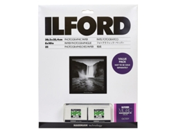 Pacote econômico de papel fotográfico brilhante multigraduado ILFORD RC Deluxe com 2 filmes fotográficos HP5 Plus de 35 mm.