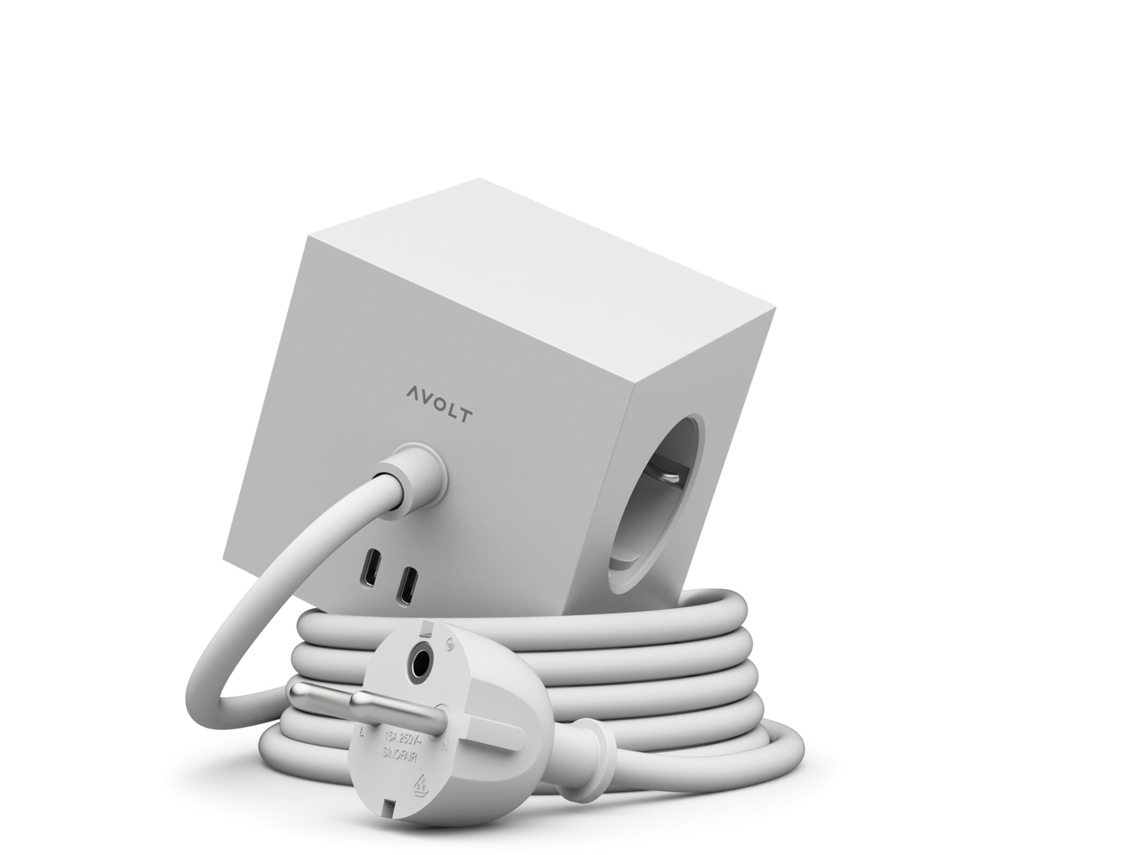 Carregador de Parede AVOLT Square 2x Usb - C (30W - 1.8 M - Cinzento )