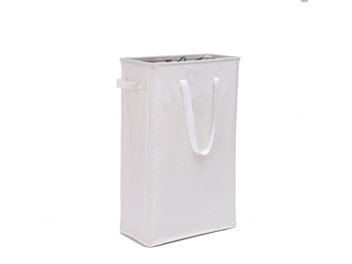 Cesto de roupa fina com alça, cesto de roupa dobrável, saco fino, tecido dobrável, Slowmoose 45L (53 cm, bege)