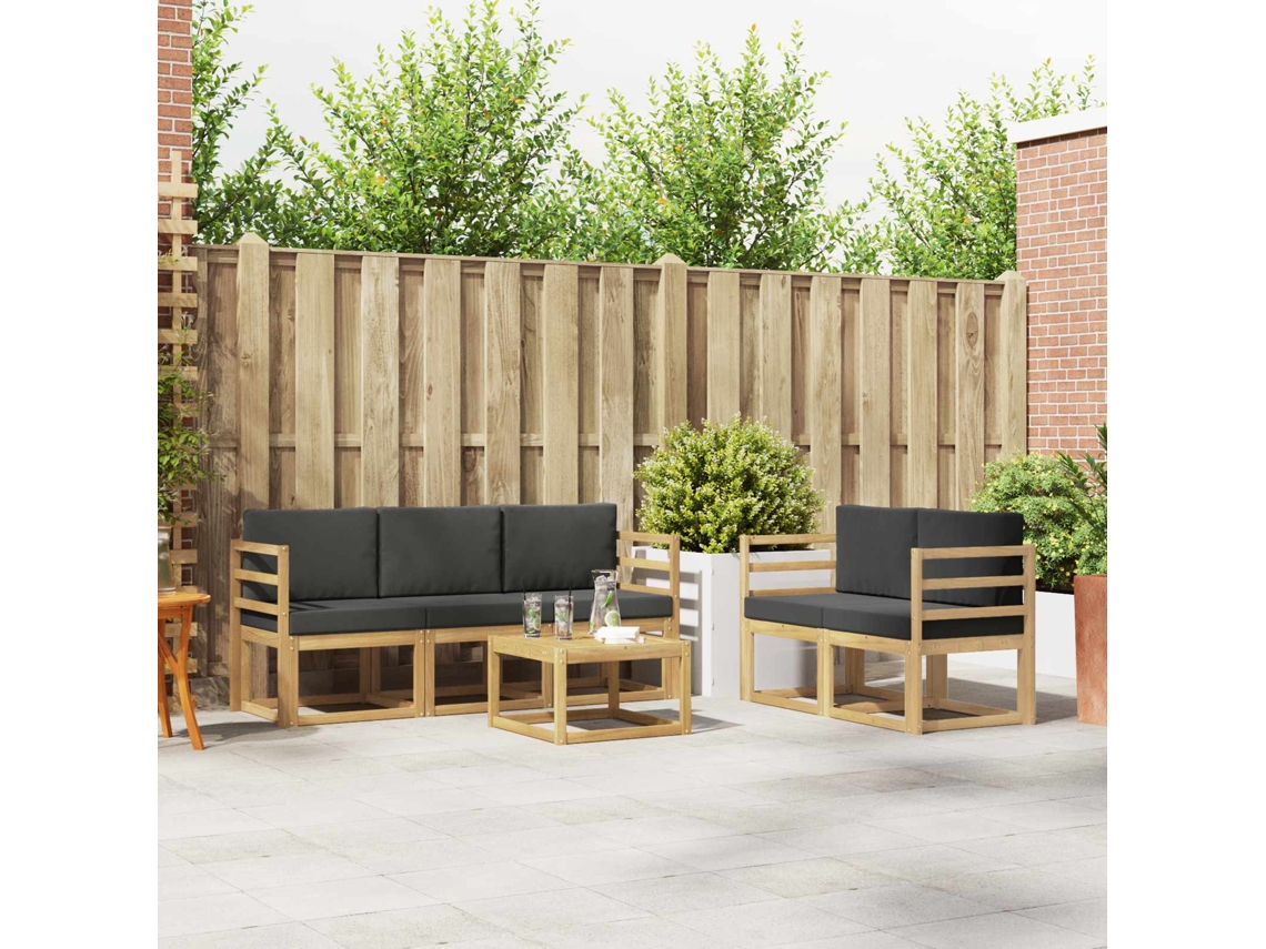 Vidaxl Conjunto De Sofás Para Exterior 6 Pcs