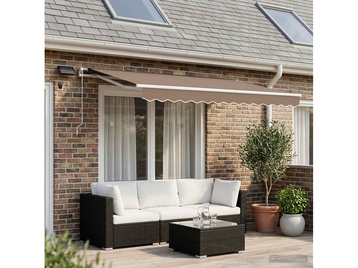 Vidaxl Toldo Retrátil Cinzento-acastanhado 600 × 300 Cm