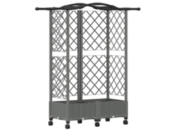 Conjunto 1 Canteiro De Jardim Elevado Vidaxl Cinzento-claro Polipropileno (124 X 40 X 129 Cm)