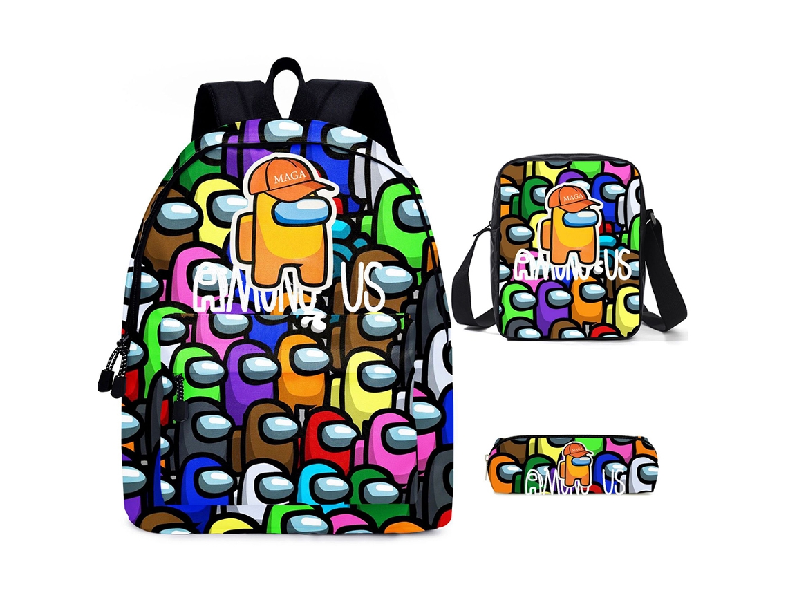 Mochila Escolar 3d Conjunto De Três Peças