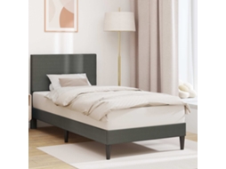 Vidaxl Estrutura Da Cama Com Cabeceira Cinzento-escuro 100 X 200 Cm