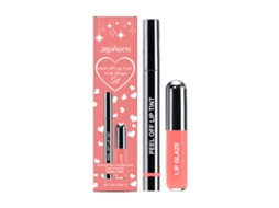 Conjunto De Delineador E Brilho Labial Zephoco Coral Pink Para Maquilhagem Diária