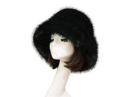 2026-sombrero Bucket Grande De Pelo Falso Suave Con Protección De Orejas Abrigo Invierno Para Mujer Negro