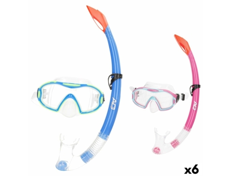 Mergulho Óculos Com Tubo Aquasport Azul Cor De Rosa (6 Unidades)