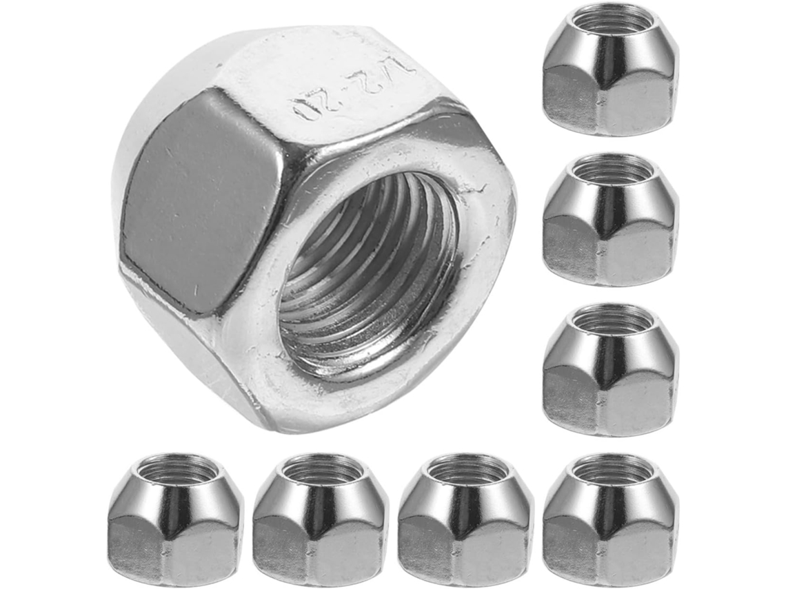 Rodas Porcas de fácil instalação e alto desempenho, conjunto de 10, aço carbono.