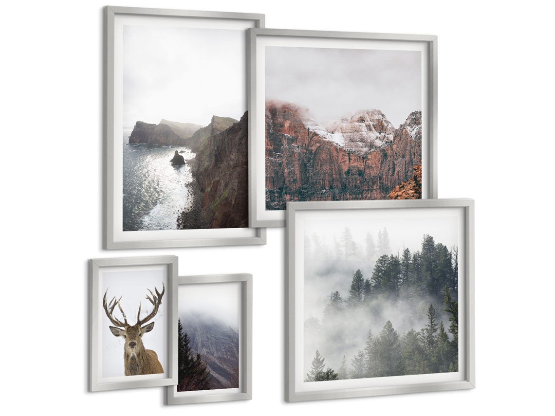 Conjunto De Pinturas Paisagens Da Natureza Selvagem Espelharte (5 Peças)