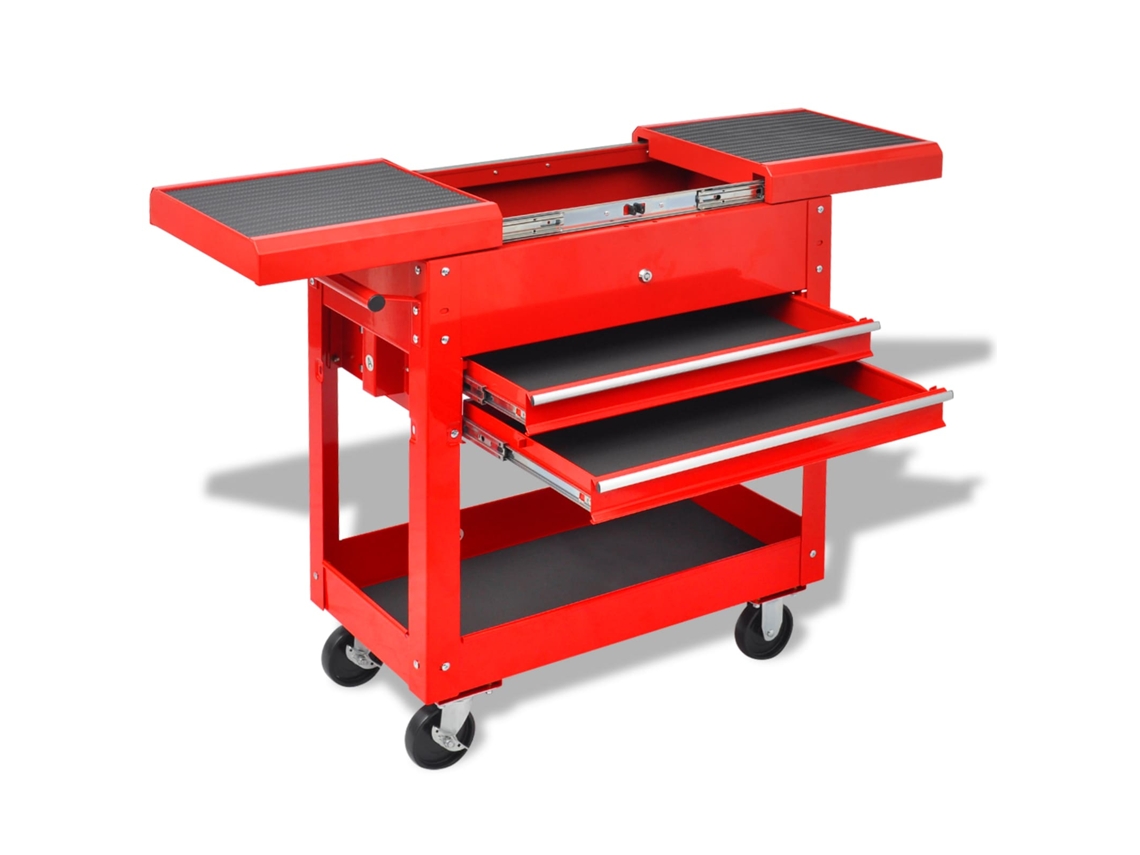 Vidaxl Carro De Ferramentas Vermelho 70,5 X 37 X 71 Cm Aço