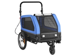 Reboque de Bicicleta para Cães, Carga 40 Kg, Carrinho Porta bicicletas Dobrável 2 em 1 Cães com Roda Liberação Rápida, Engate Universal e Correia