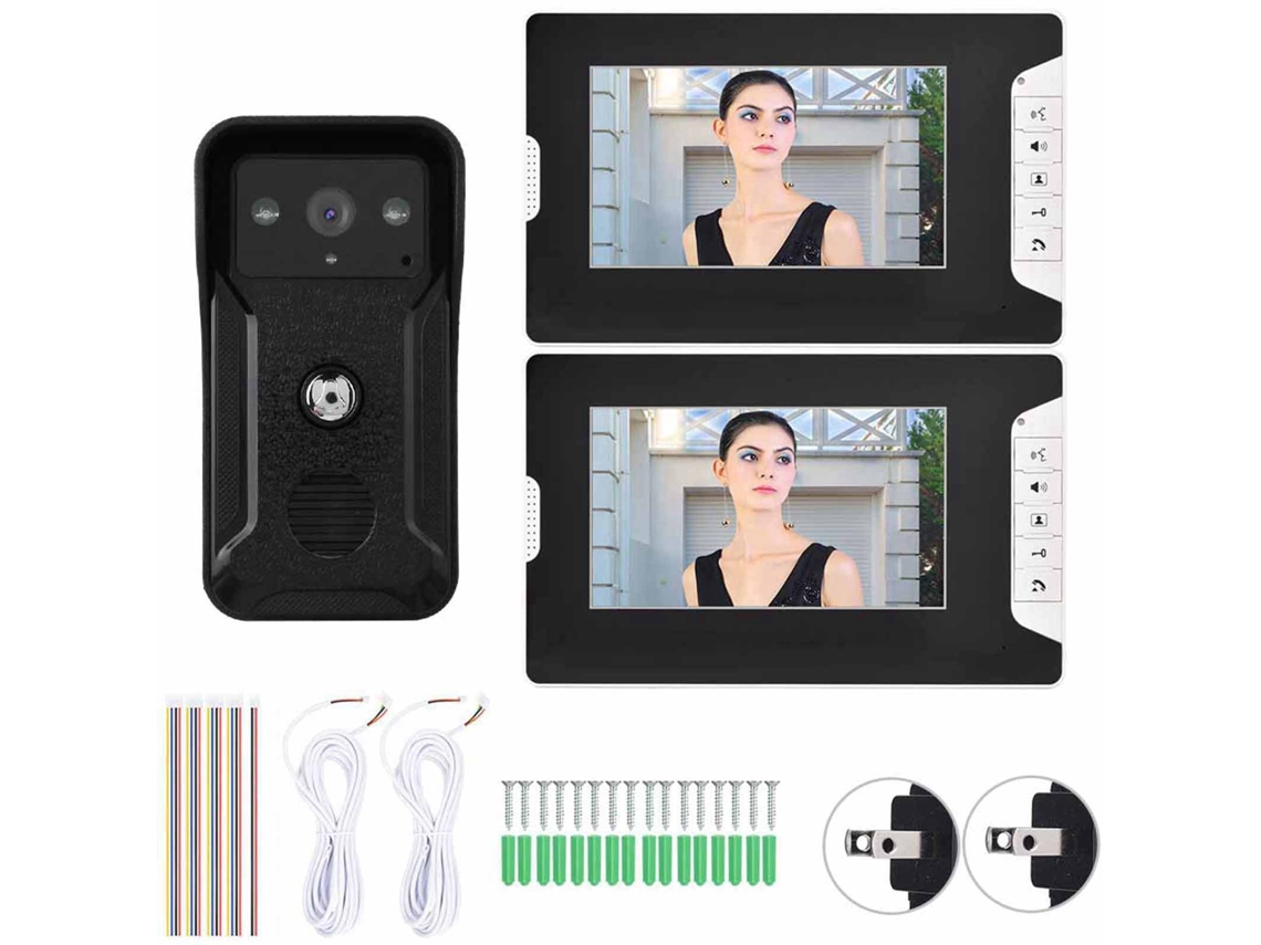 7 Polegadas Campainha De Interfone De Vídeo Colorido Com Fio De Um Para Dois (visão Noturna, Resistente A Intempéries)