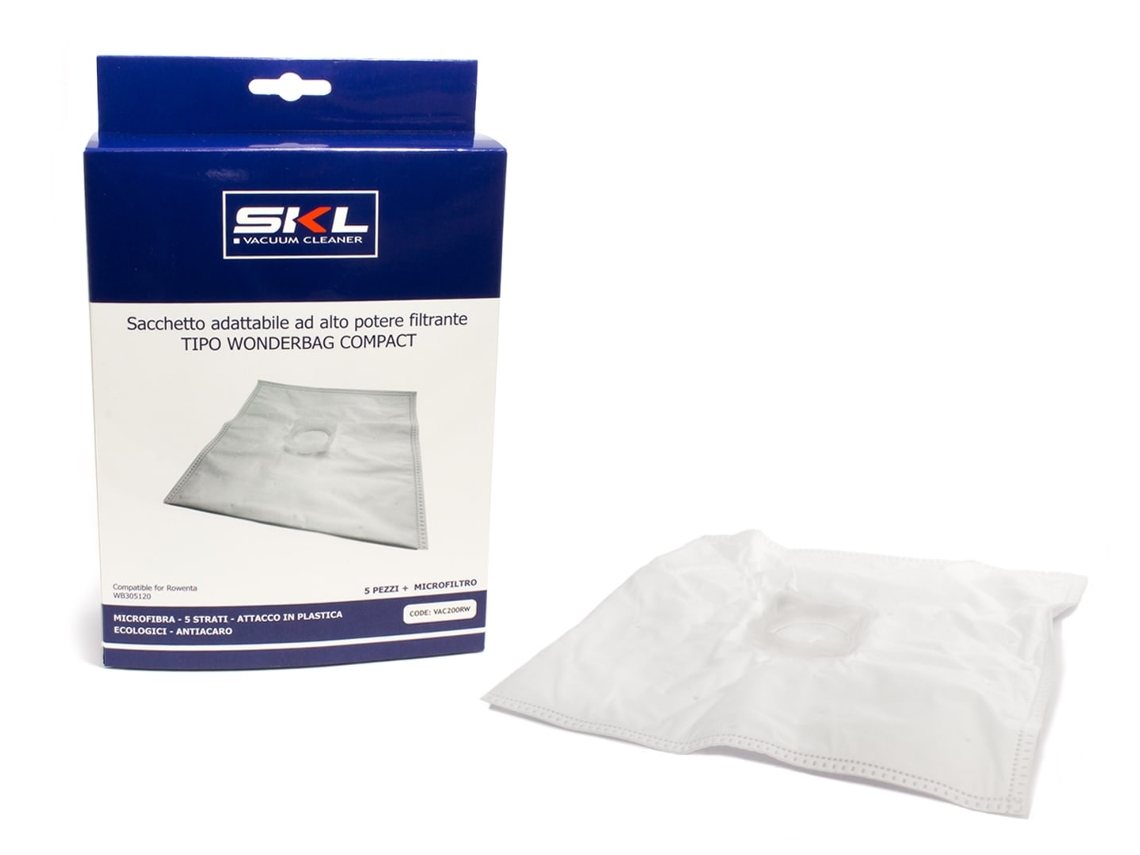 Saco para Aspirador de Pó 5 Unidades Rowenta Wb305120 Aspirador Vac200rw