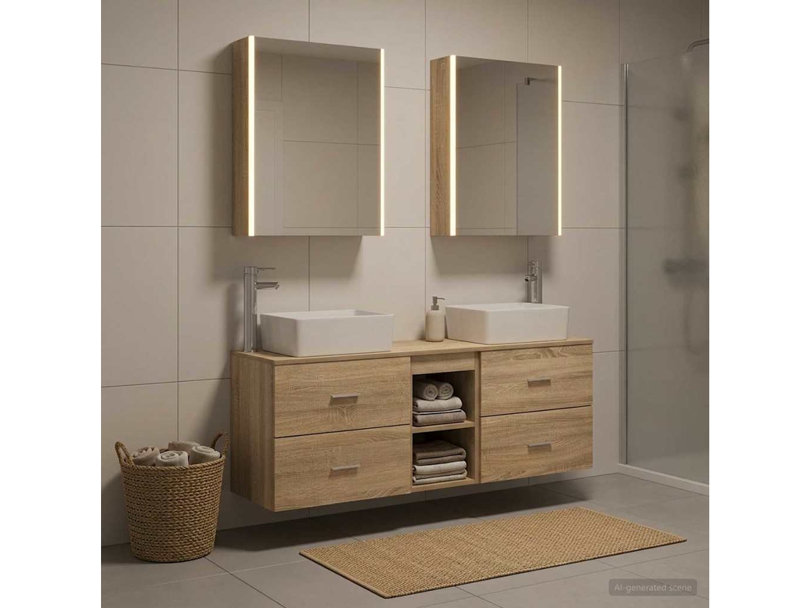 Vidaxl Conjunto De Móveis Para Banheiro 5 Unid. Carvalho Sonoma