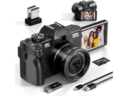 Câmera Digital Compacta 4k, Webcam Wi fi, Gravador de Vídeo para Vlogs SFUSHOS