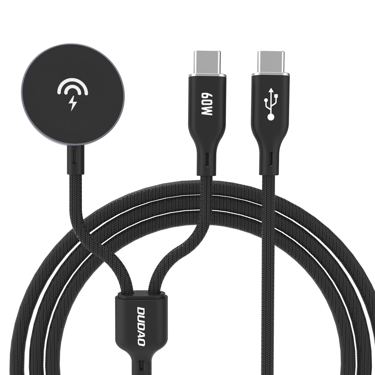 Carregador Sem Fio 2 em 1 DUDAO para Apple Watch 7 8 9 Pd60w Usb c Speed