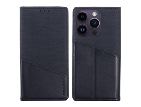 Capa Bloqueio Rfid Para Iphone 15 Pro Muxma Pele Sintética Anti-riscos Preto