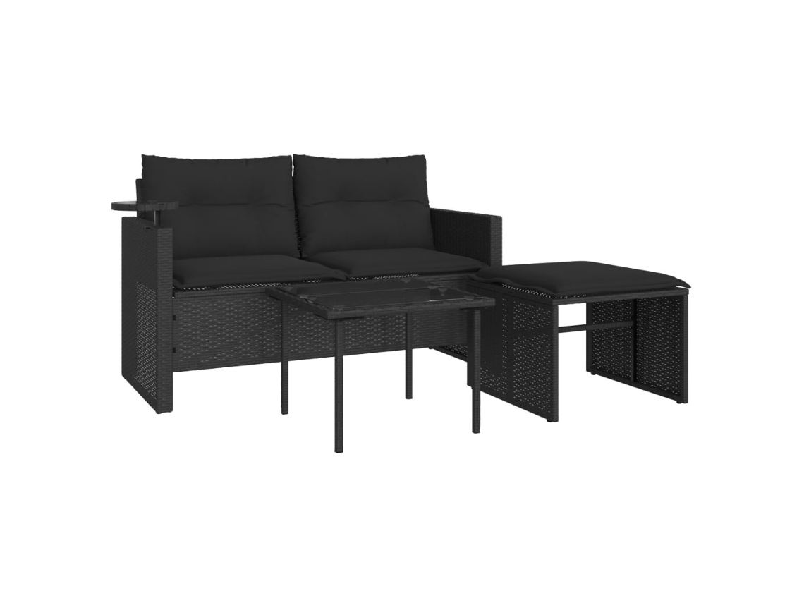 Garden Sofa Set, Garden Sofa Sets Vidaxl Preto Rattan / Vime (n/a)