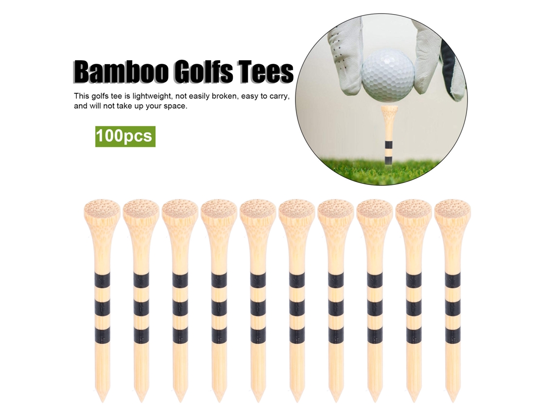 Tee De Golfe De Bambu Com Faixa Preta, Leve E Resistente Eoocoo