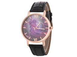Relógio de quartzo simples e elegante para homens e mulheres com pulseira de couro.
