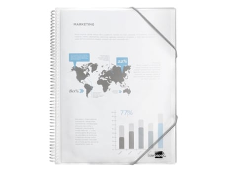 Pasta LIDERPAPEL com Capas Espiral Polipropileno A4 Transparente 60