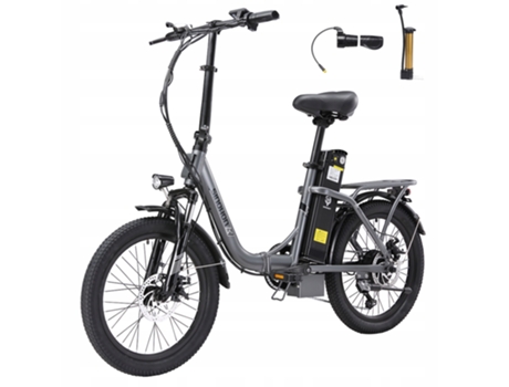 Bicicleta Elétrica Dobrável Sinohon C20, Motor 36v 18ah 250w, Sensor De Torque Duplo, Shimano 7 Velocidades, 25 Kmh, 20 Polegadas