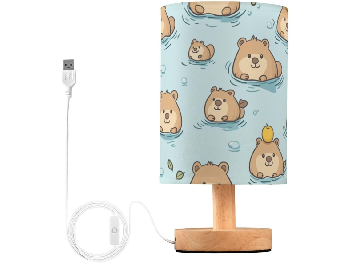 Abajur De Cabeceira Kcldeci Em Formato Castor Desenho Animado, Perfeito Para Quarto, Mesa De Cabeceira, Mesa De